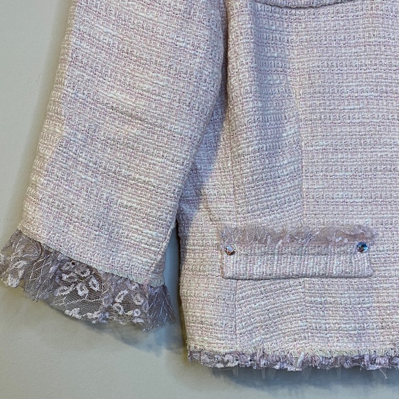 ABS by Allen Schwartz Women's Pink Tweed Blazer - Picture 6 of 8